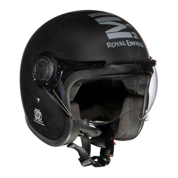 Royal Enfield Jet Open Face MLG Helmet Matt Black Dark Grey With Clear Visor