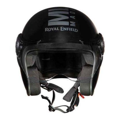 Royal Enfield Jet Open Face MLG Helmet Matt Black Dark Grey With Clear Visor