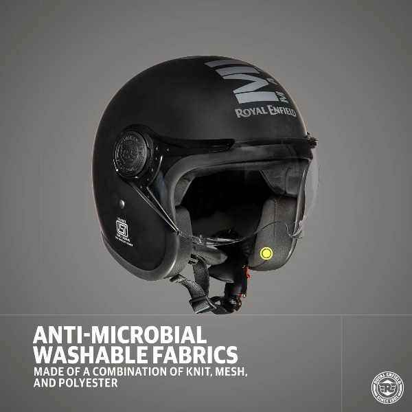 Royal Enfield Jet Open Face MLG Helmet Matt Black Dark Grey With Clear Visor