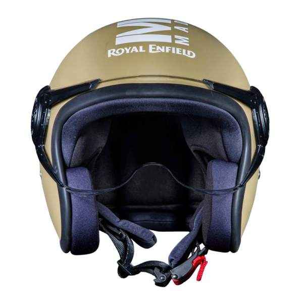 Royal Enfield Jet Open Face MLG Helmet With Clear Visor Matt Desert Storm