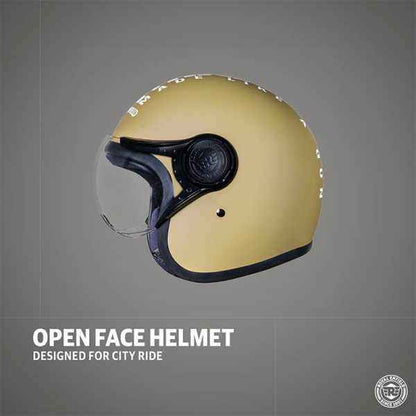 Royal Enfield Jet Open Face MLG Helmet With Clear Visor Matt Desert Storm