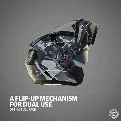 Royal Enfield Lightwing Modular Multi Camo Helmet Matt Black & Grey