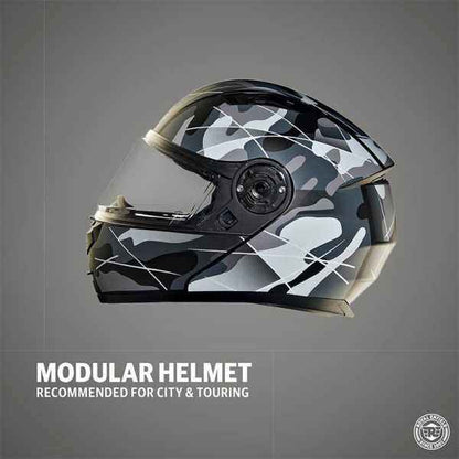 Royal Enfield Lightwing Modular Multi Camo Helmet Matt Black & Grey