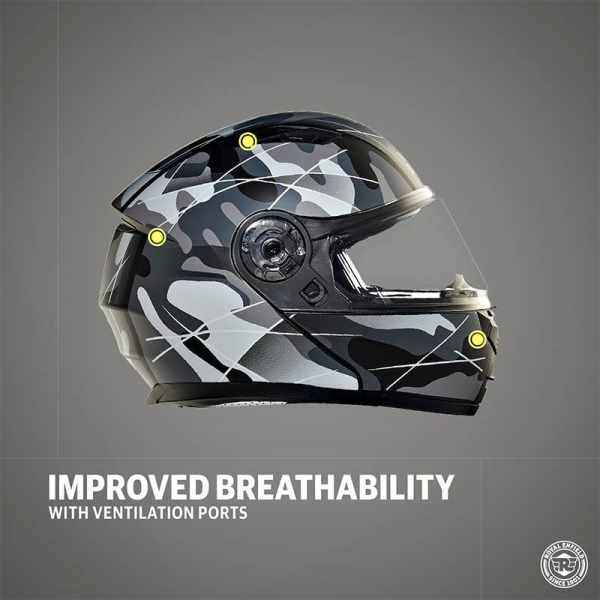 Royal Enfield Lightwing Modular Multi Camo Helmet Matt Black & Grey