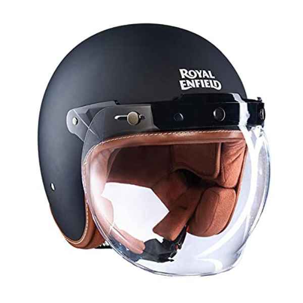 Royal Enfield Lthr. Trim Helmet Matt Black
