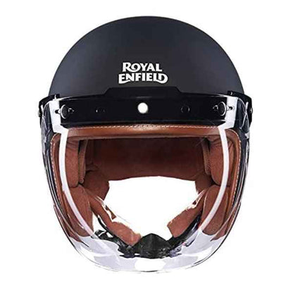 Royal Enfield Lthr. Trim Helmet Matt Black