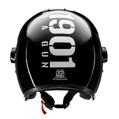 Royal Enfield MLG Copter Face Long Visor Gloss Black Helmet