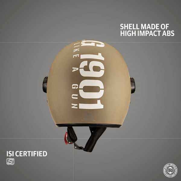 Royal Enfield MLG Copter Face Long Visor Helmet Matt Desert Storm
