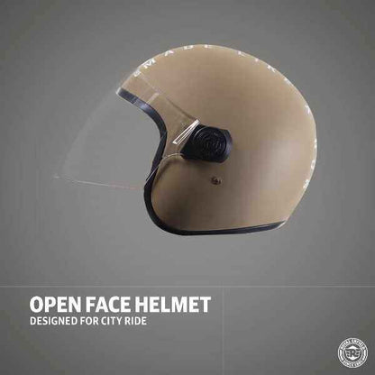Royal Enfield MLG Copter Face Long Visor Helmet Matt Desert Storm