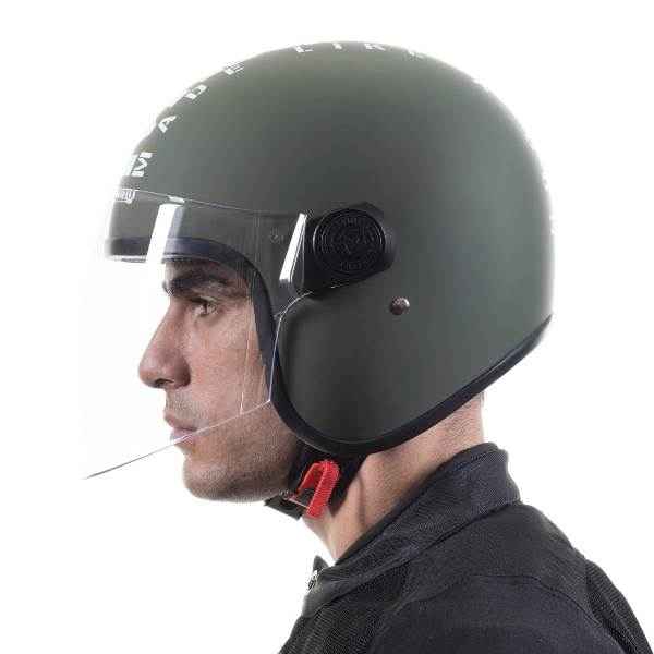 Royal Enfield MLG Copter Face Long Visor Matt Battle Green Helmet