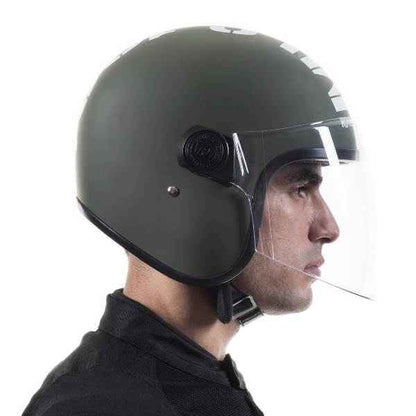 Royal Enfield MLG Copter Face Long Visor Matt Battle Green Helmet