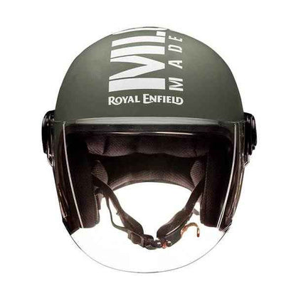 Royal Enfield MLG Copter Face Long Visor Matt Battle Green Helmet