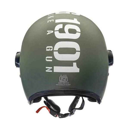 Royal Enfield MLG Copter Face Long Visor Matt Battle Green Helmet