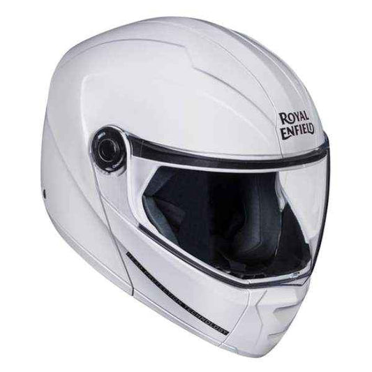 Royal Enfield Modular Adroit Helmet With Clear Visor Gloss White