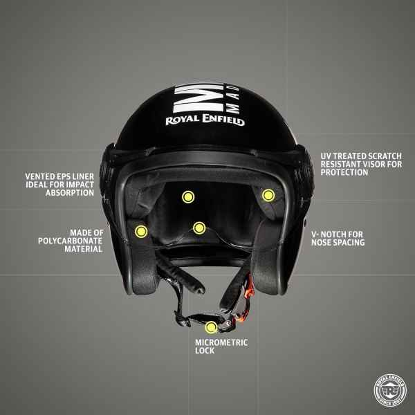 Royal Enfield OP MLG Gloss Black/White Helmet