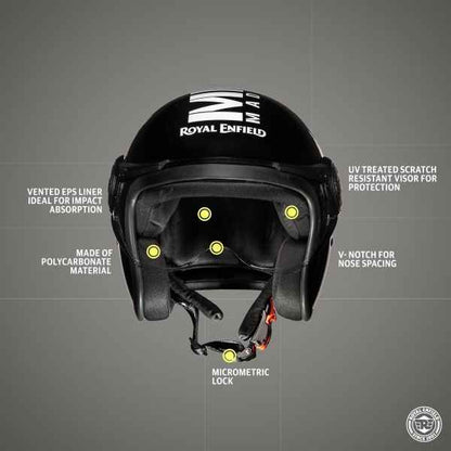 Royal Enfield OP MLG Gloss Black/White Helmet