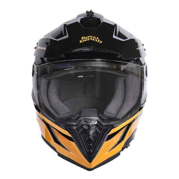 Royal Enfield Optimus Dual Sport Helmet Black & Gold Helmet