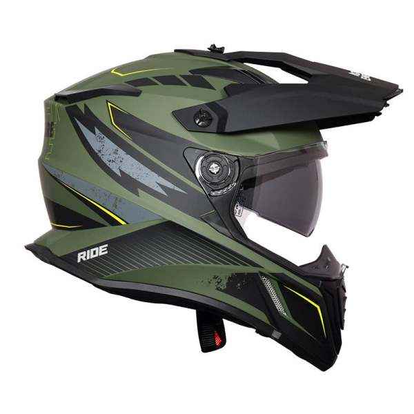 Royal Enfield Optimus Dual Sport Helmet Green