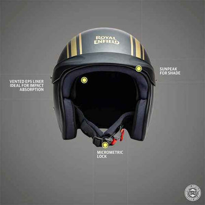 Royal Enfield RVP Stripe Open Face Lightweight Helmet Athena Grey
