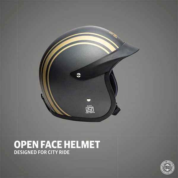 Royal Enfield RVP Stripe Open Face Lightweight Helmet Athena Grey