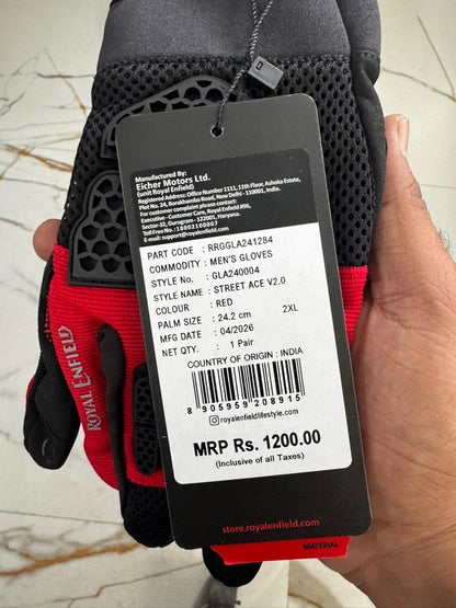 Royal Enfield Street Ace V2 Gloves Black Red