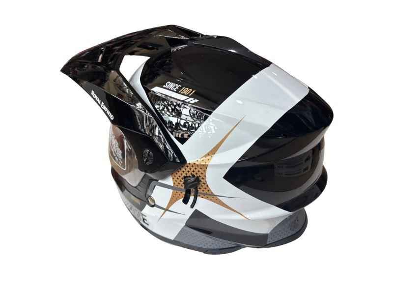 Royal Enfield Throttle Dual Sport Kinetic Gloss Grey Helmet