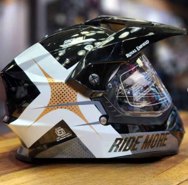 Royal Enfield Throttle Dual Sport Kinetic Gloss Grey Helmet