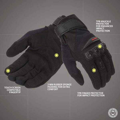 Royal Enfield Urban Hustler V2 Gloves Black