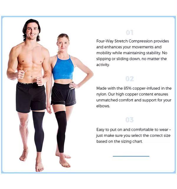 Running &amp; Football Full Leg Compression Sleeve with Knee Brace Support-21200160001