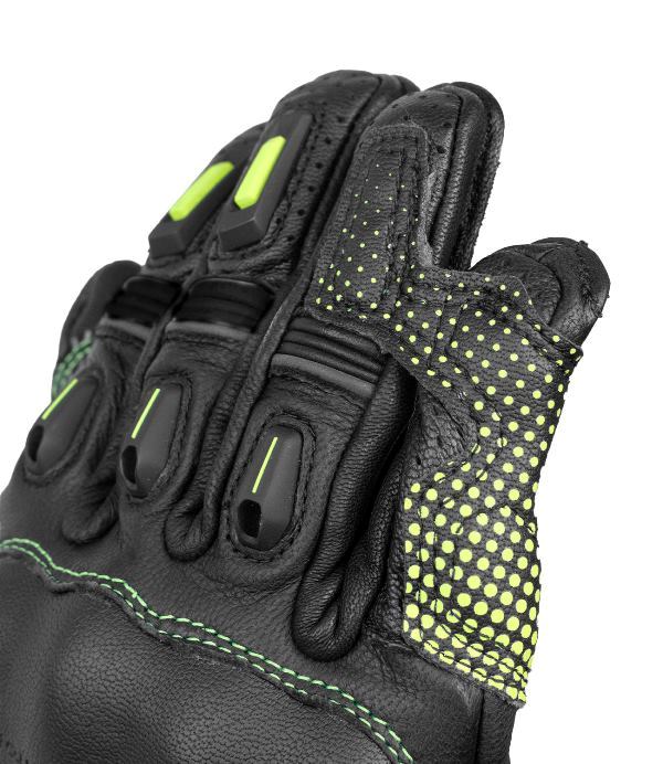 Rynox Advento Pro Gloves - Black Hi-Viz Green