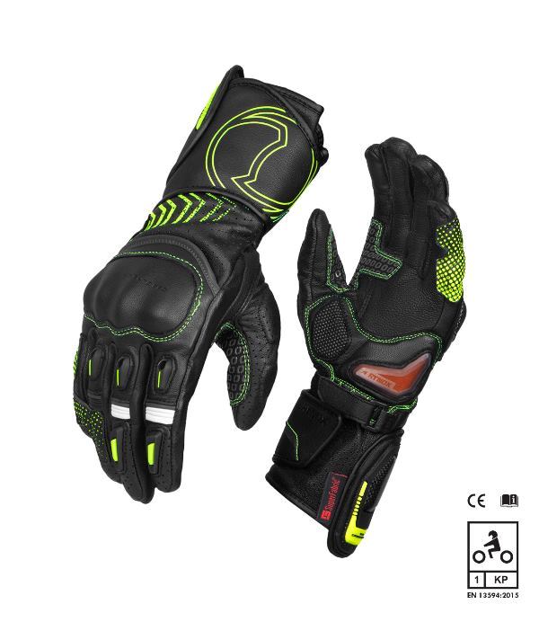 Rynox Advento Pro Gloves - Black Hi-Viz Green