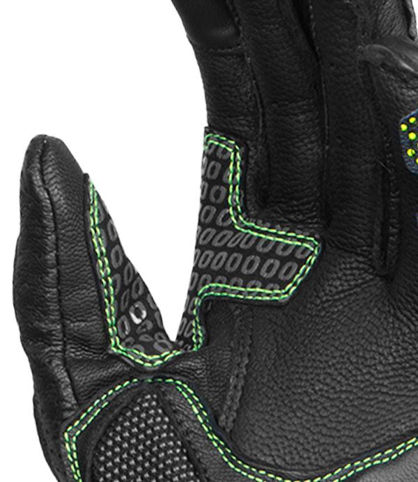 Rynox Advento Pro Gloves - Black Hi-Viz Green