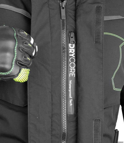 Rynox Advento Pro Jacket - Black Hi-viz green