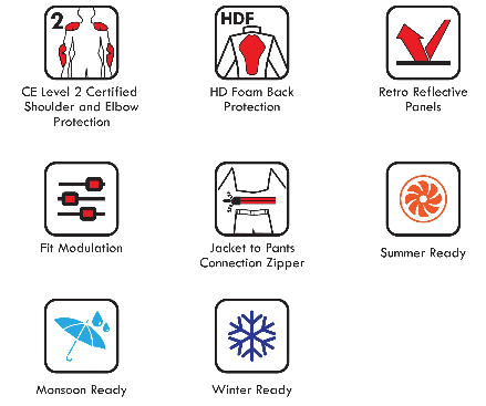 Rynox Air GT 3 Riding Jacket Black and White