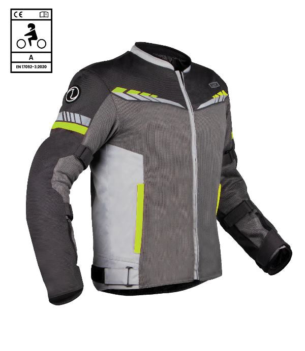 Rynox-Air Gt 4 Jacket CE-Certified Class A (Grey Hi-Viz Green)
