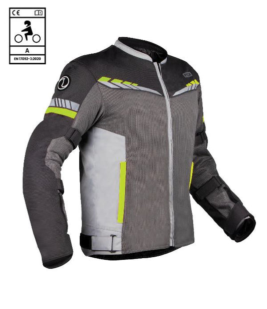 Rynox-Air Gt 4 Jacket CE-Certified Class A (Grey Hi-Viz Green)