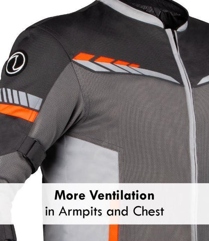 Rynox-Air Gt 4 Jacket CE-Certified Class A (Grey Hi-Viz Orange)