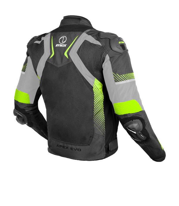 Rynox Apex Evo Jacket - CE Certified Class AA-Black Hi Viz Green