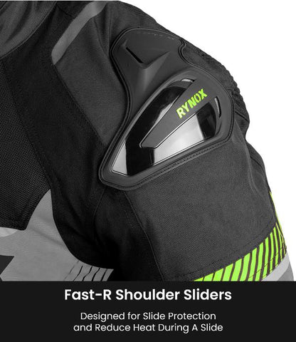 Rynox Apex Evo Jacket - CE Certified Class AA-Black Hi Viz Green