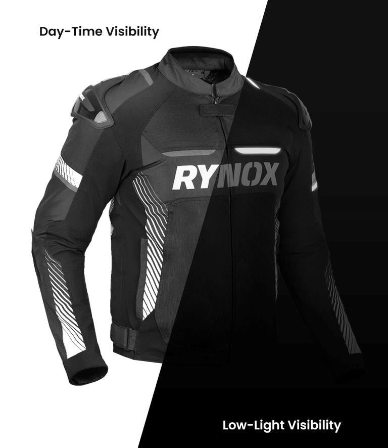 Rynox Apex Evo Jacket - CE Certified Class AA-Black White