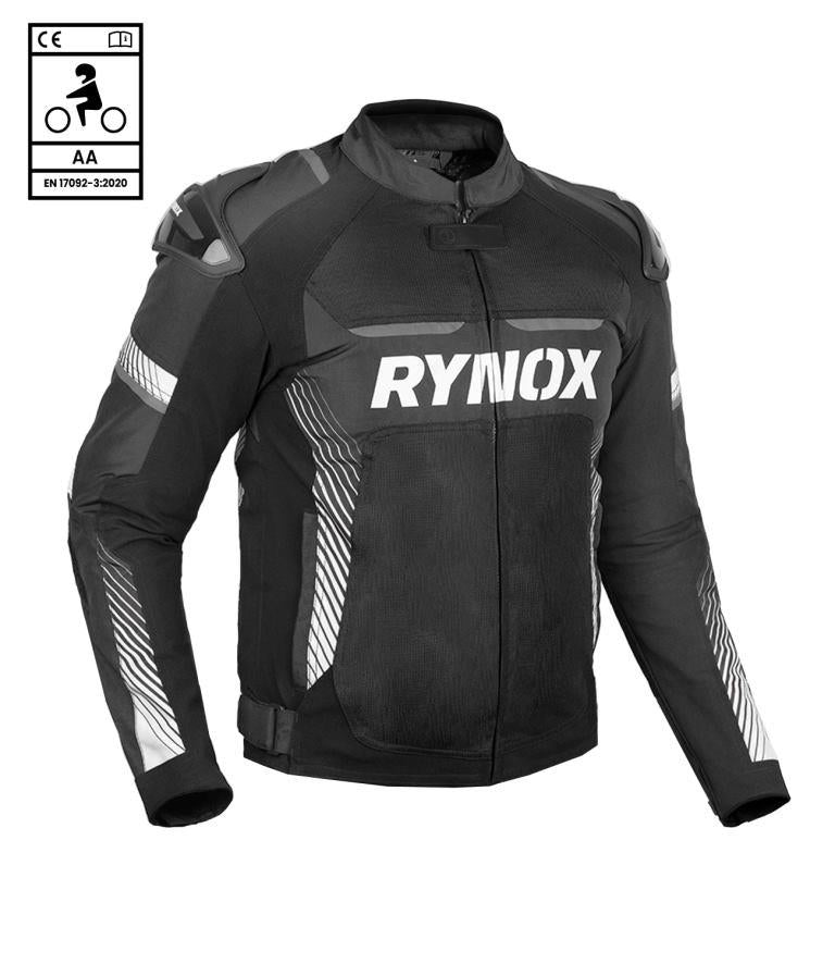 Rynox Apex Evo Jacket - CE Certified Class AA-Black White