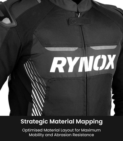 Rynox Apex Evo Jacket - CE Certified Class AA-Black White