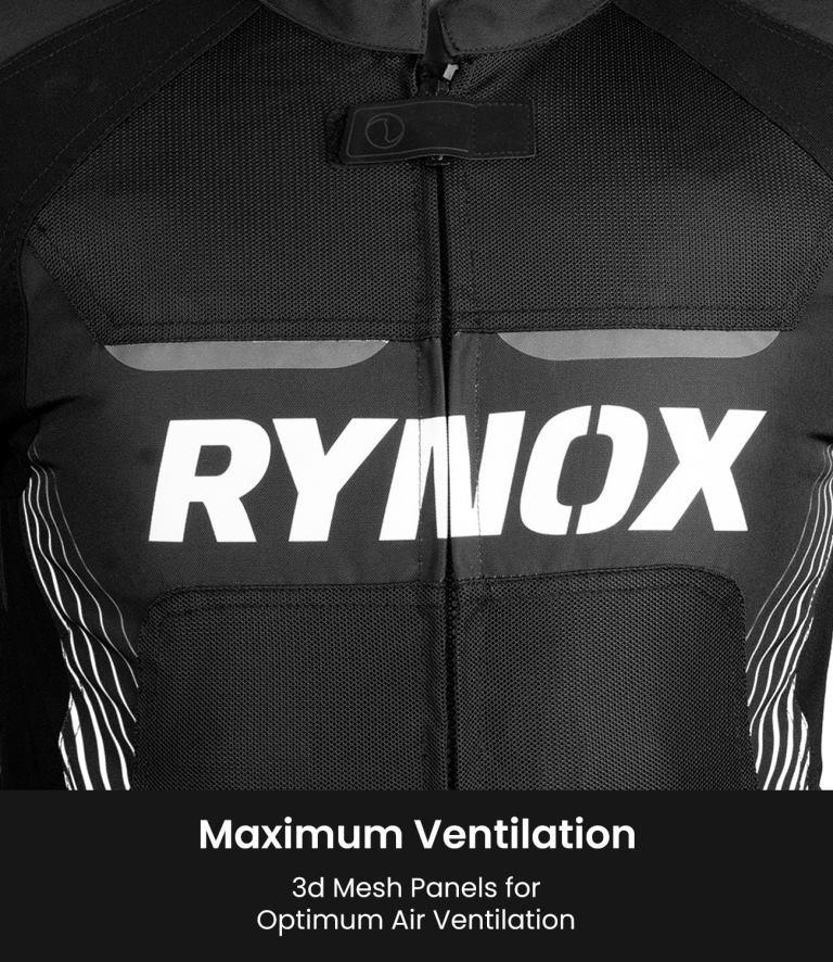 Rynox Apex Evo Jacket - CE Certified Class AA-Black White
