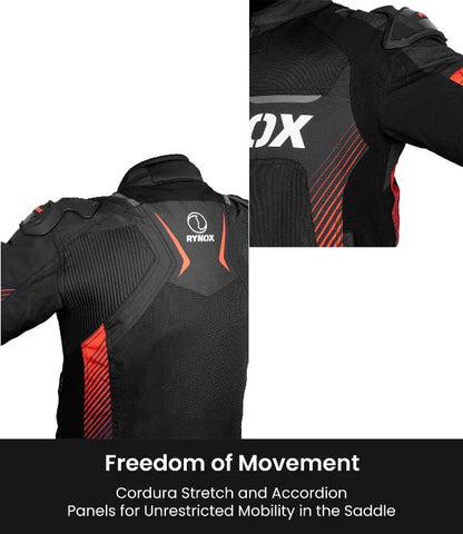 Rynox Apex Evo Jacket - CE Certified Class AA-Black Red