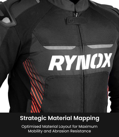Rynox Apex Evo Jacket - CE Certified Class AA-Black Red