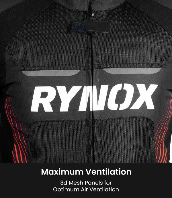 Rynox Apex Evo Jacket - CE Certified Class AA-Black Red