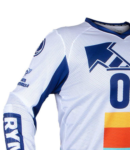 Rynox Ashish Raorane Rally Replica Jersey 2023 Edition - White Blue
