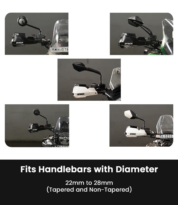 Rynox-Defender Pro-Handguards (White/Black)