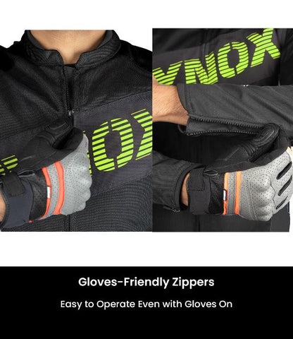 Rynox Delta GT Jacket – Black Hi-Viz Green