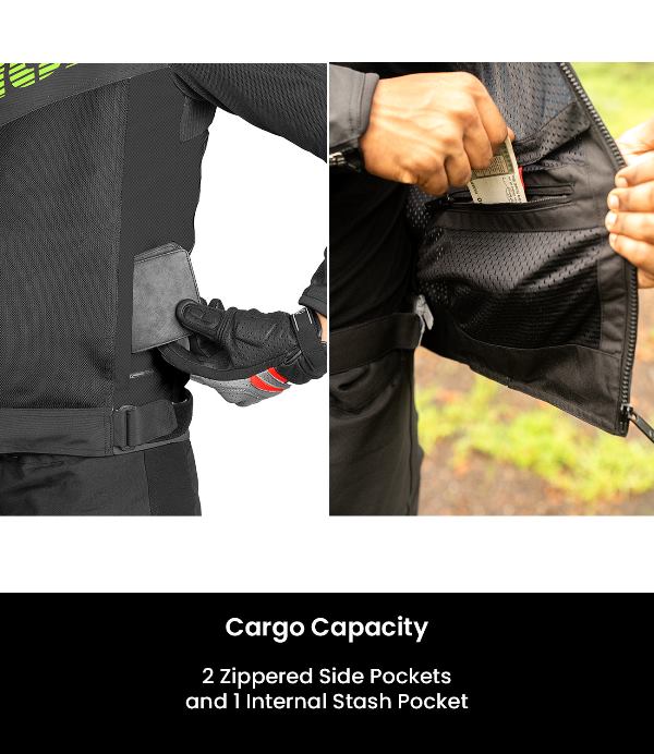 Rynox Delta GT Jacket – Black Hi-Viz Green